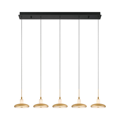Mantova Linear LED Chandelier in Matte Black.
