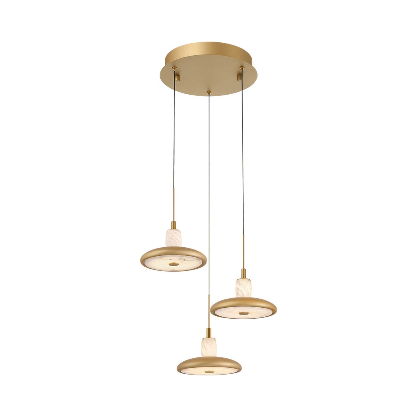 Mantova Multi Light LED Pendant Light in Painted Antique Brass (3-Light).