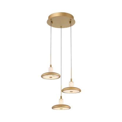 Mantova Multi Light LED Pendant Light in Painted Antique Brass (3-Light).