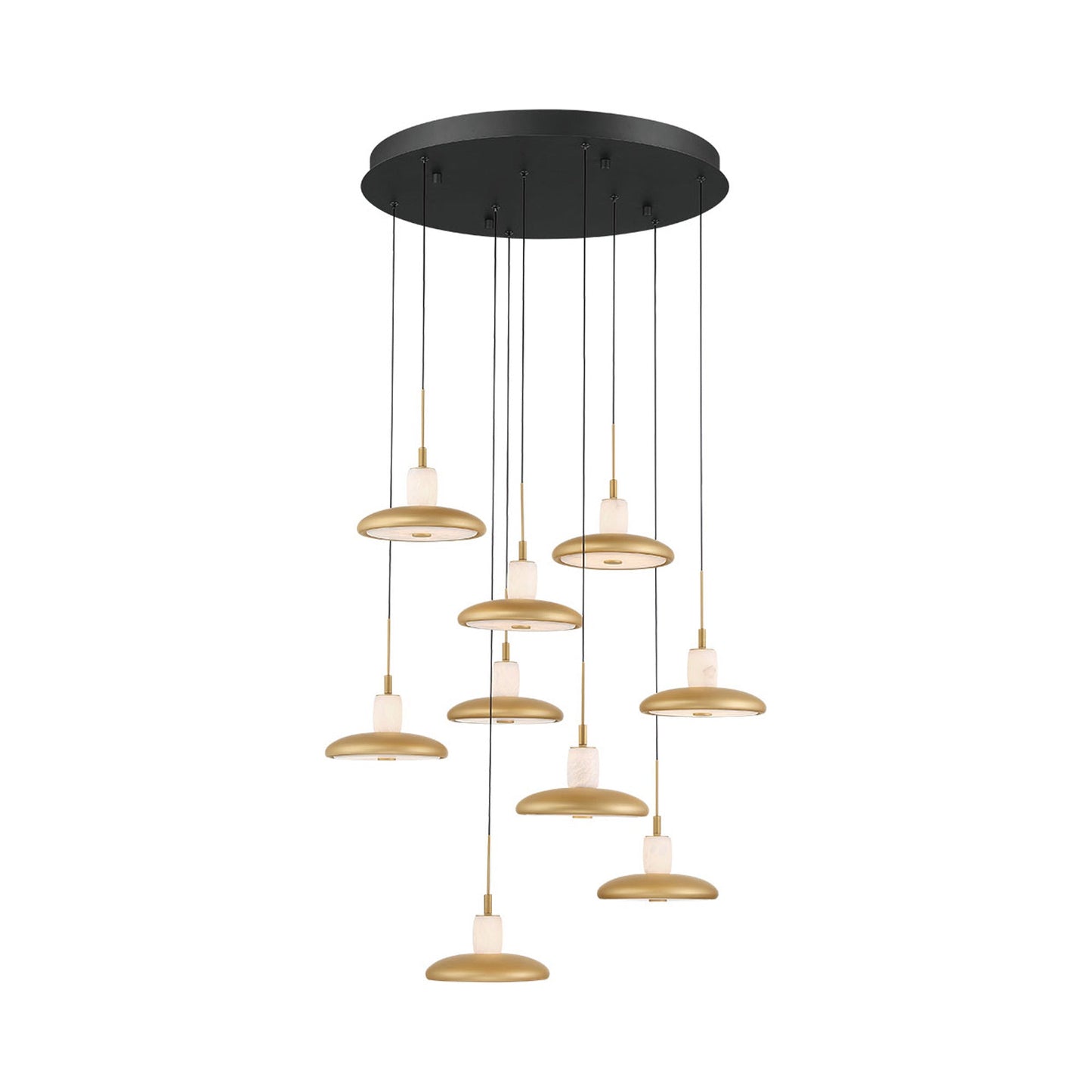 Mantova Multi Light LED Pendant Light in Matte Black (9-Light).