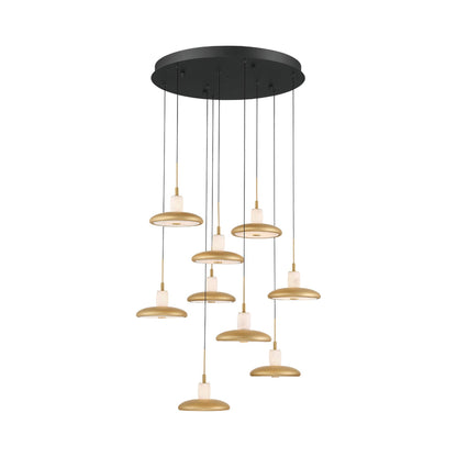 Mantova Multi Light LED Pendant Light in Matte Black (9-Light).
