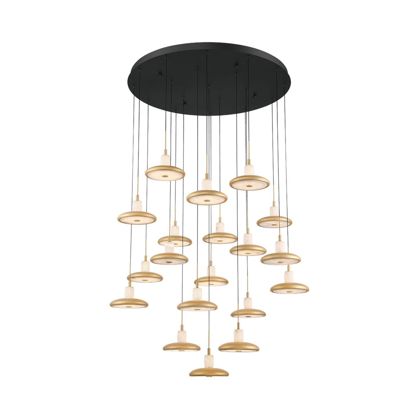 Mantova Multi Light LED Pendant Light in Matte Black (19-Light).