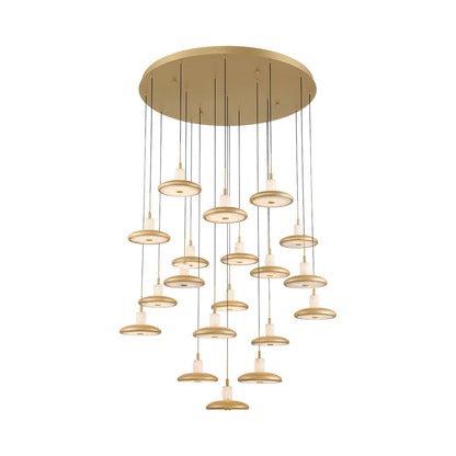 Mantova Multi Light LED Pendant Light in Painted Antique Brass (19-Light).