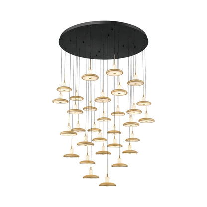 Mantova Multi Light LED Pendant Light in Matte Black (31-Light).