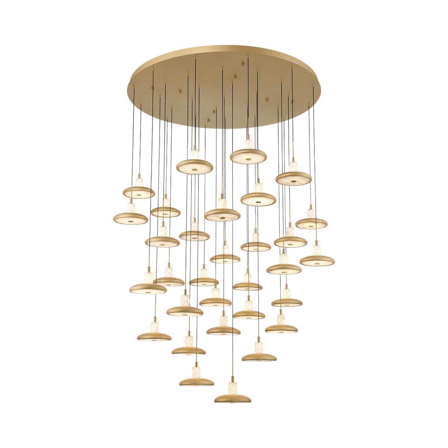 Mantova Multi Light LED Pendant Light in Painted Antique Brass (31-Light).