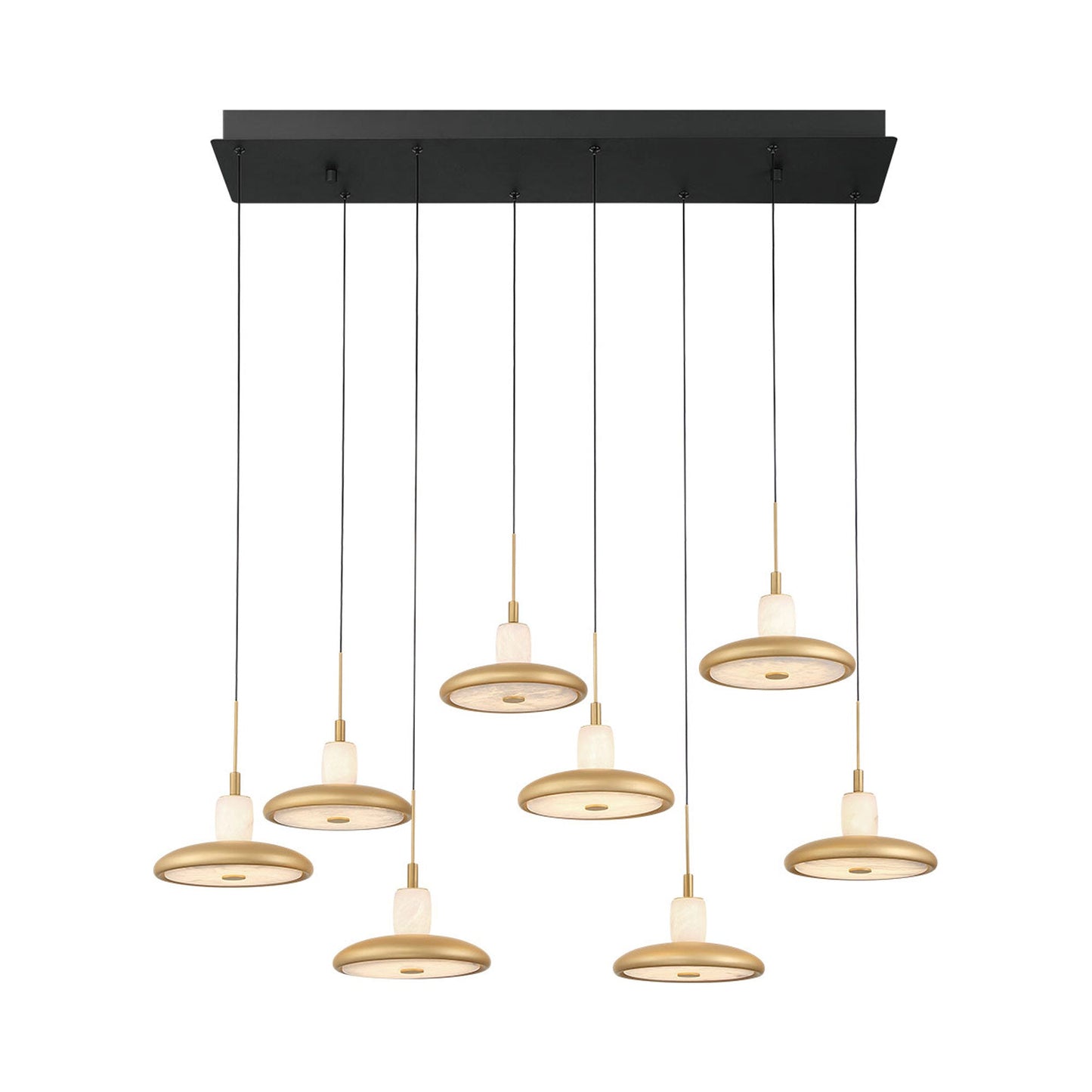 Mantova Rectangular LED Chandelier in Matte Black (8-Light).