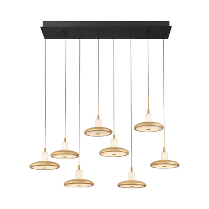 Mantova Rectangular LED Chandelier in Matte Black (8-Light).