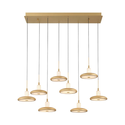 Mantova Rectangular LED Chandelier in Painted Antique Brass (8-Light).