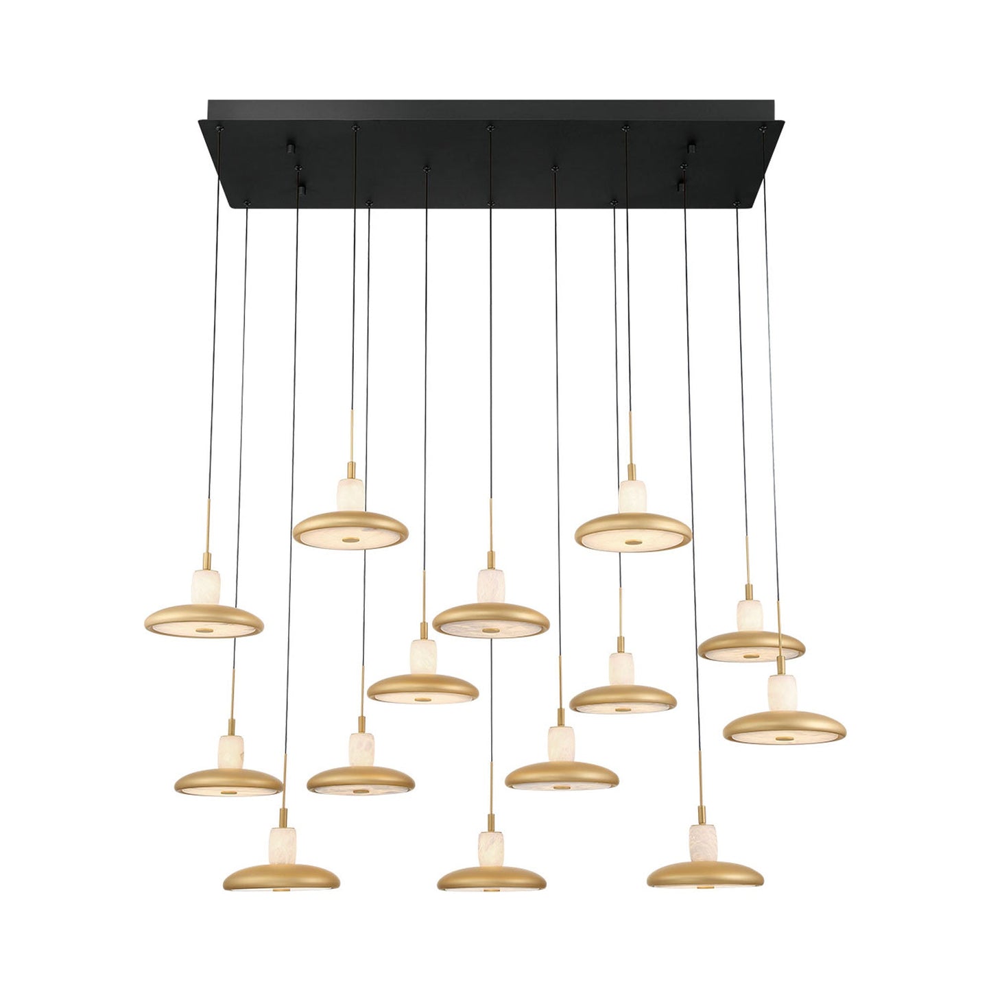 Mantova Rectangular LED Chandelier in Matte Black (14-Light).