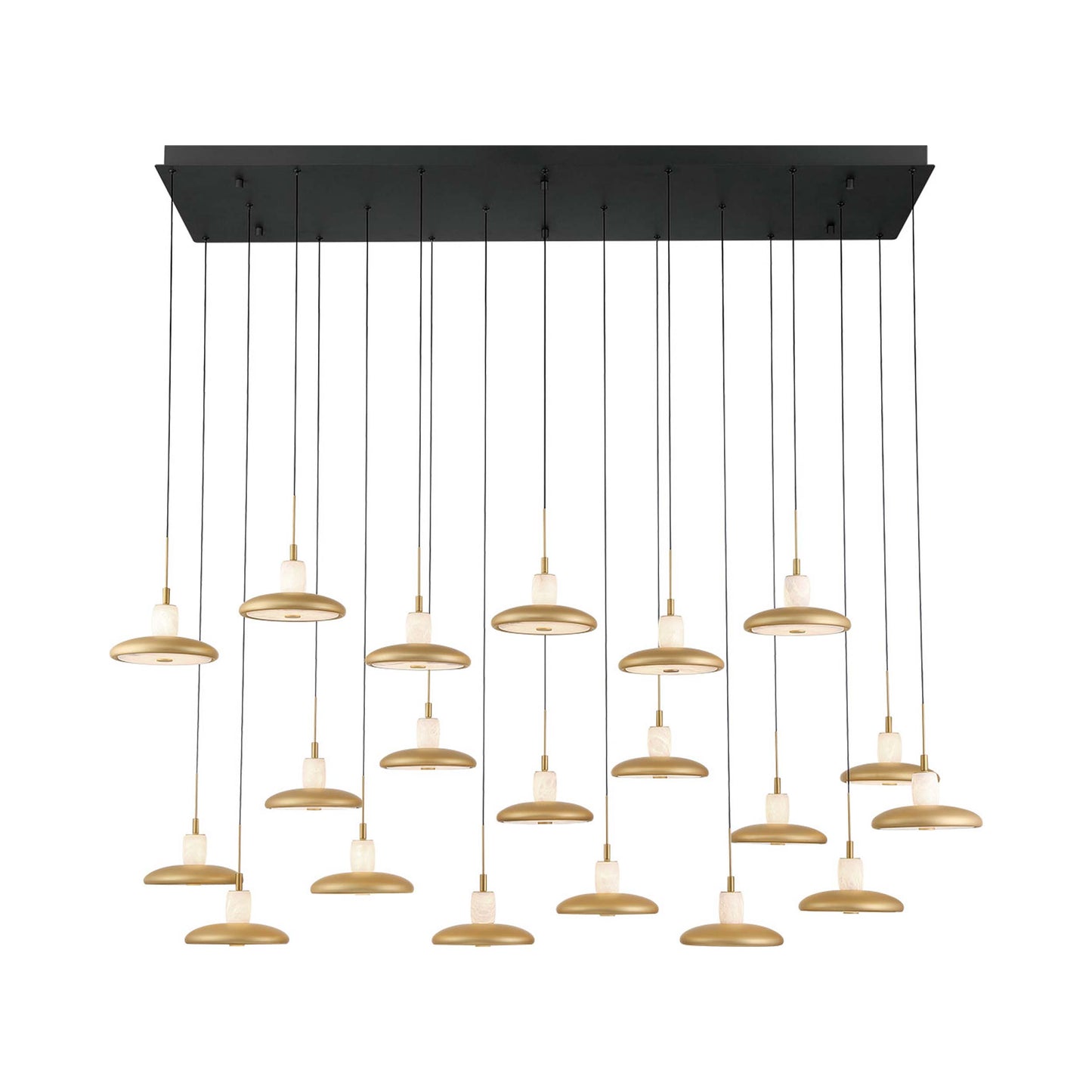 Mantova Rectangular LED Chandelier in Matte Black (20-Light).