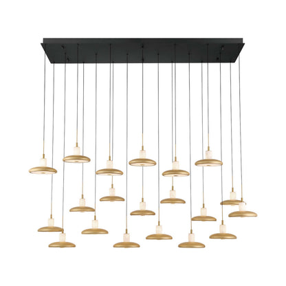 Mantova Rectangular LED Chandelier in Matte Black (20-Light).