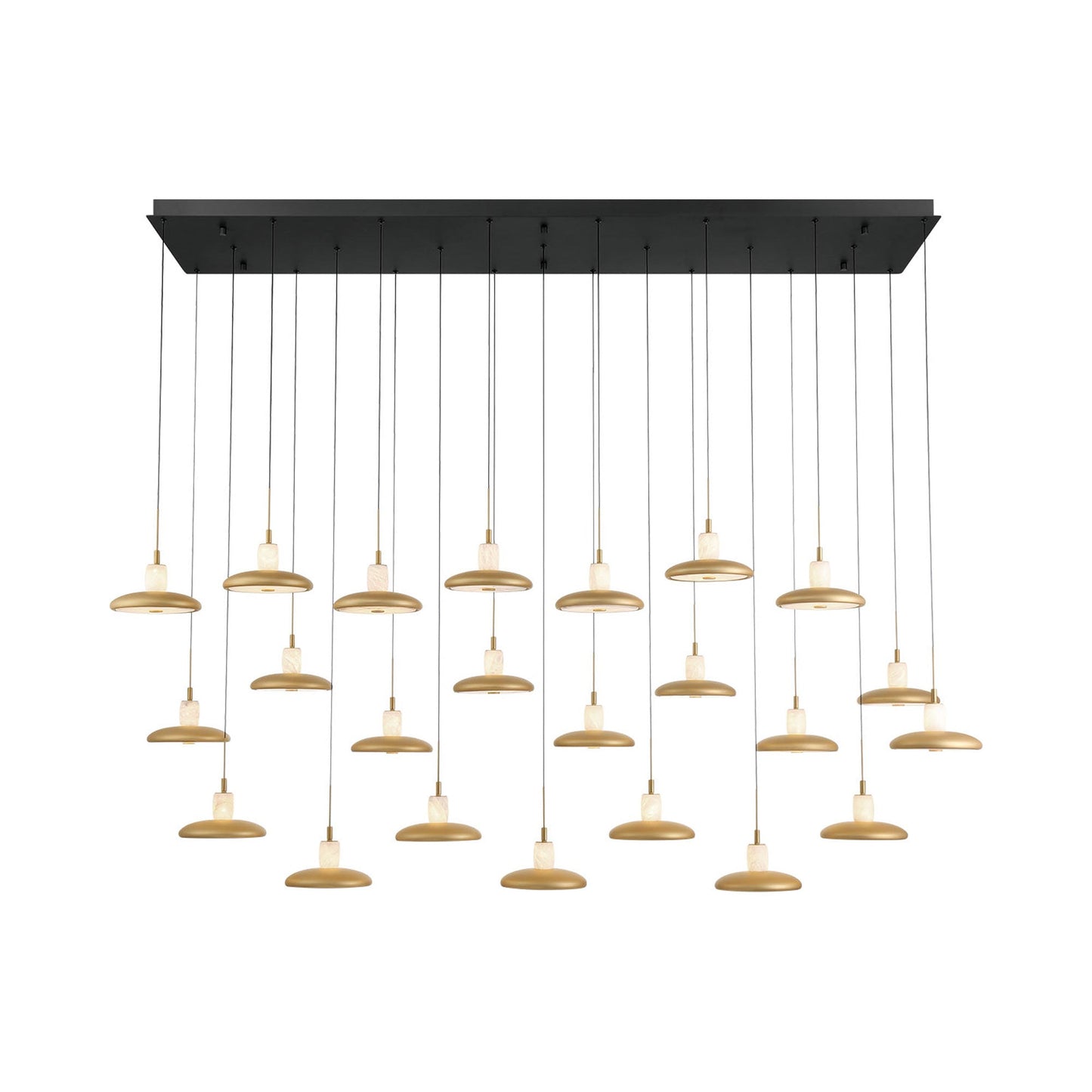 Mantova Rectangular LED Chandelier in Matte Black (23-Light).