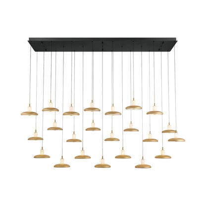Mantova Rectangular LED Chandelier in Matte Black (23-Light).