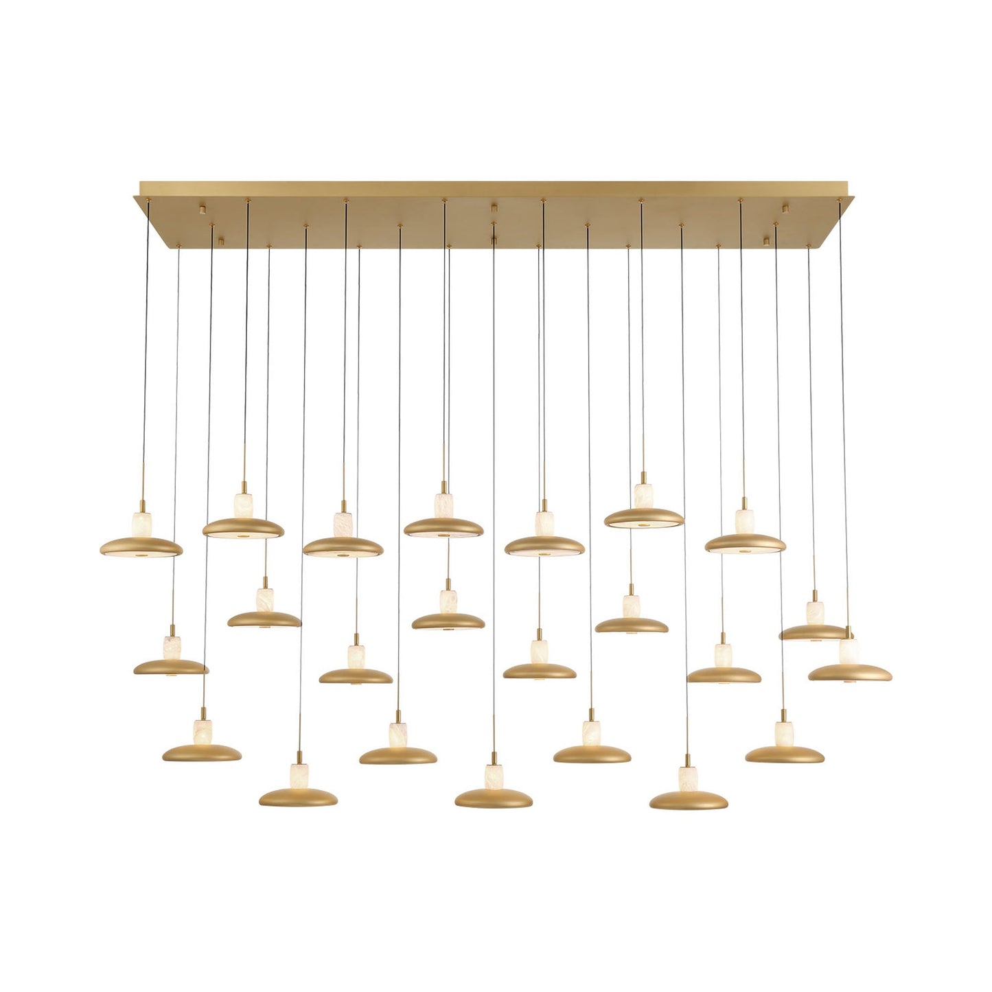 Mantova Rectangular LED Chandelier in Painted Antique Brass (23-Light).