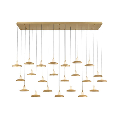 Mantova Rectangular LED Chandelier in Painted Antique Brass (23-Light).