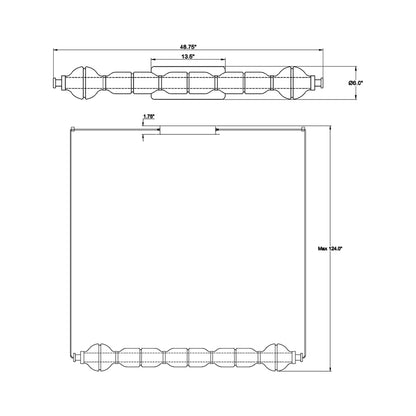 Milazzo Linear LED Chandelier - line drawing.
