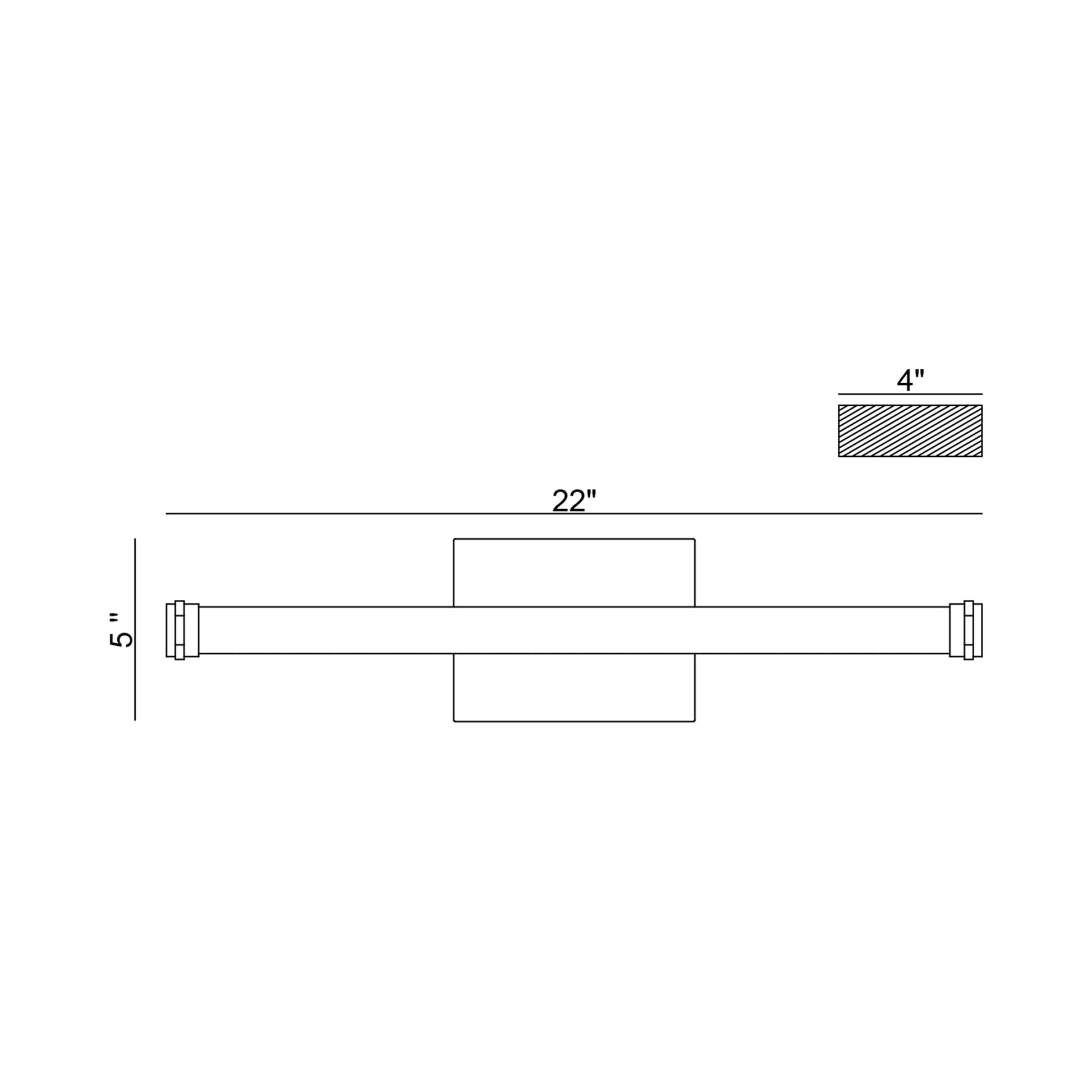 Mola LED Bath Vanity Light - line drawing.