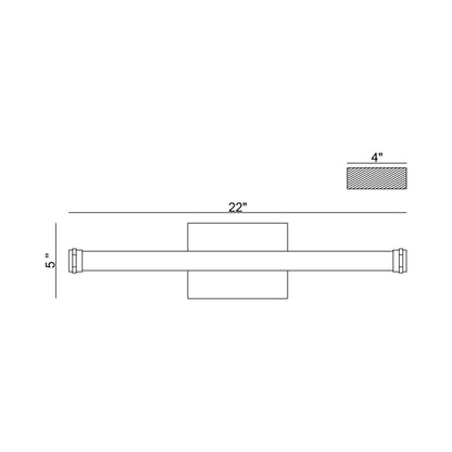 Mola LED Bath Vanity Light - line drawing.