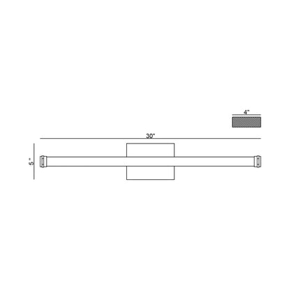 Mola LED Bath Vanity Light - line drawing.