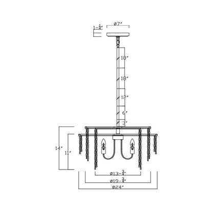 Molfetta Chandelier - line drawing.