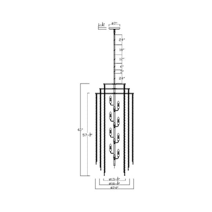 Molfetta Grand Chandelier - line drawing.