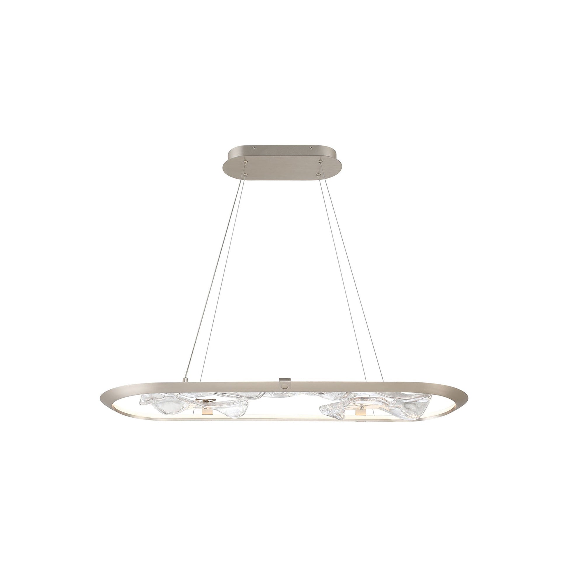 Nettuno Oval LED Chandelier in Metallic Brushed Champagne (38-Inch).