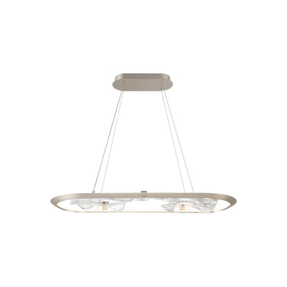 Nettuno Oval LED Chandelier in Metallic Brushed Champagne (38-Inch).