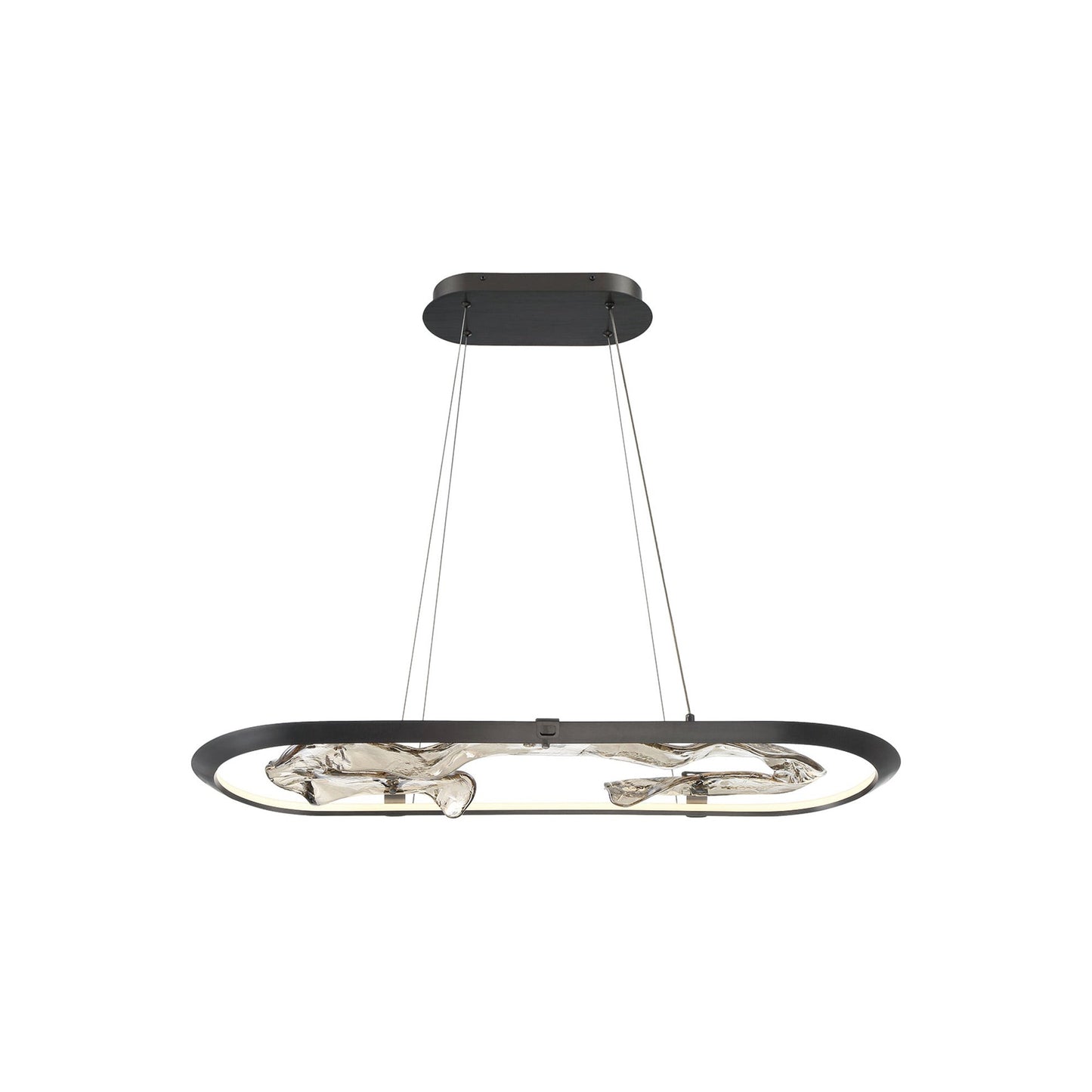Nettuno Oval LED Chandelier in Metallic Brushed Grey (38-Inch).