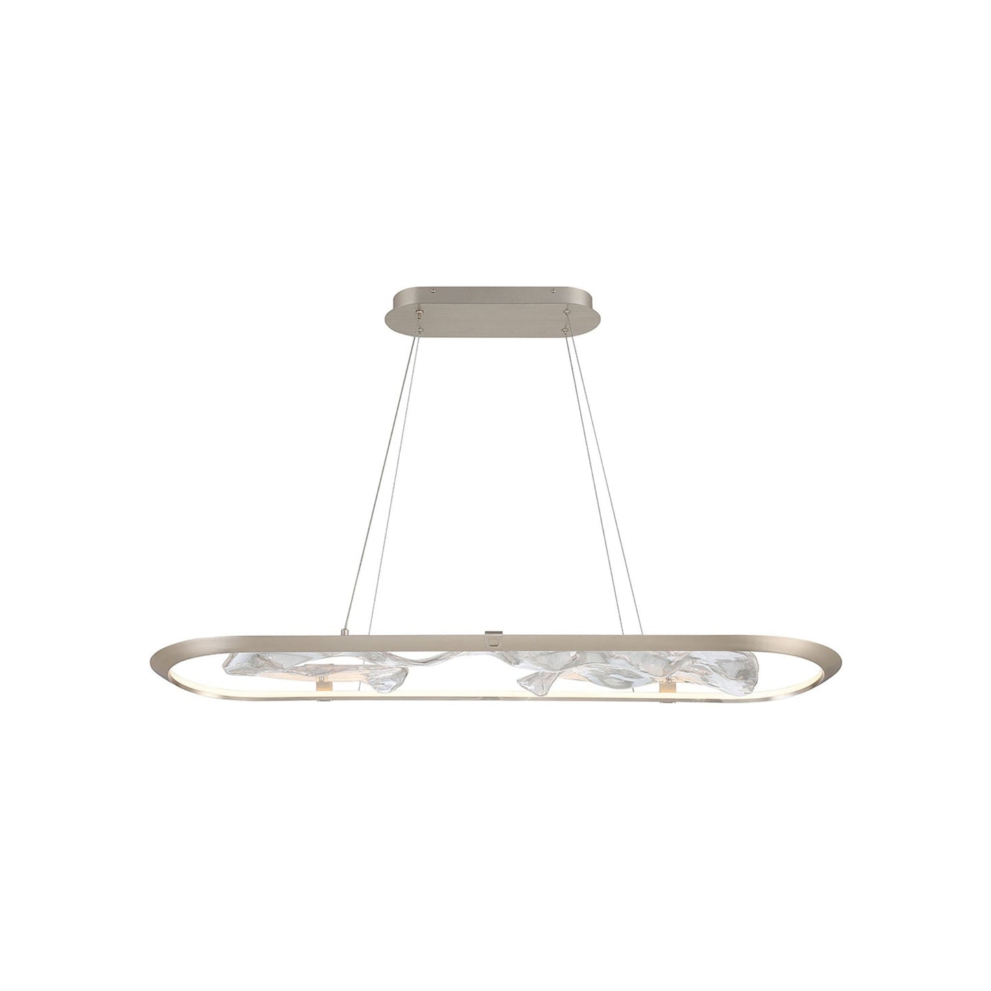 Nettuno Oval LED Chandelier in Metallic Brushed Champagne (47-Inch).