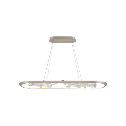 Nettuno Oval LED Chandelier in Metallic Brushed Champagne (47-Inch).