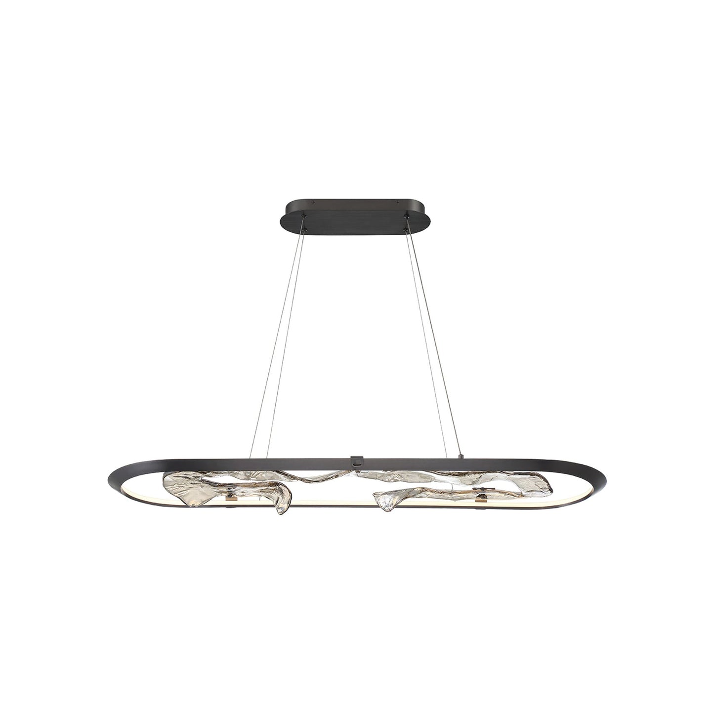 Nettuno Oval LED Chandelier in Metallic Brushed Grey (47-Inch).
