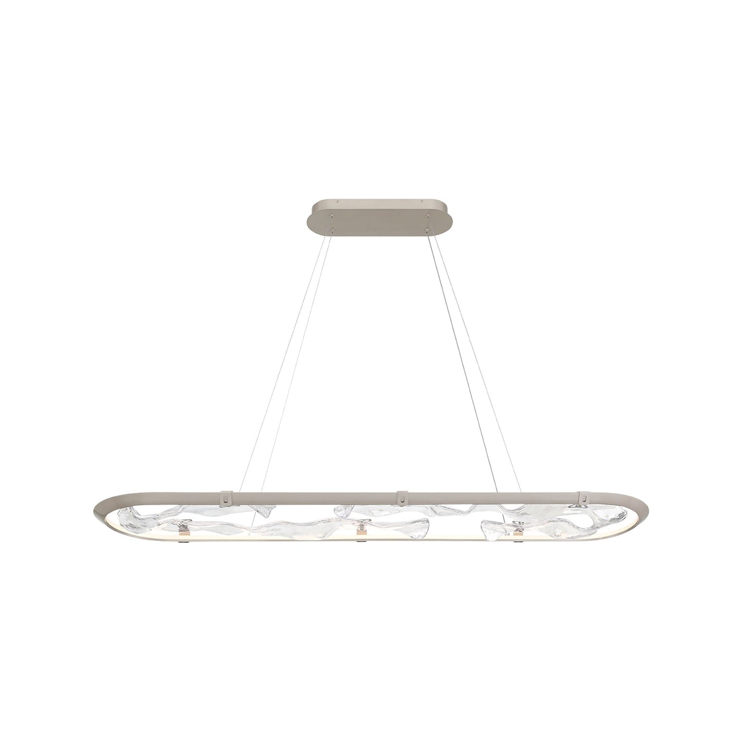 Nettuno Oval LED Chandelier in Painted Brushed Champagne (60-Inch).