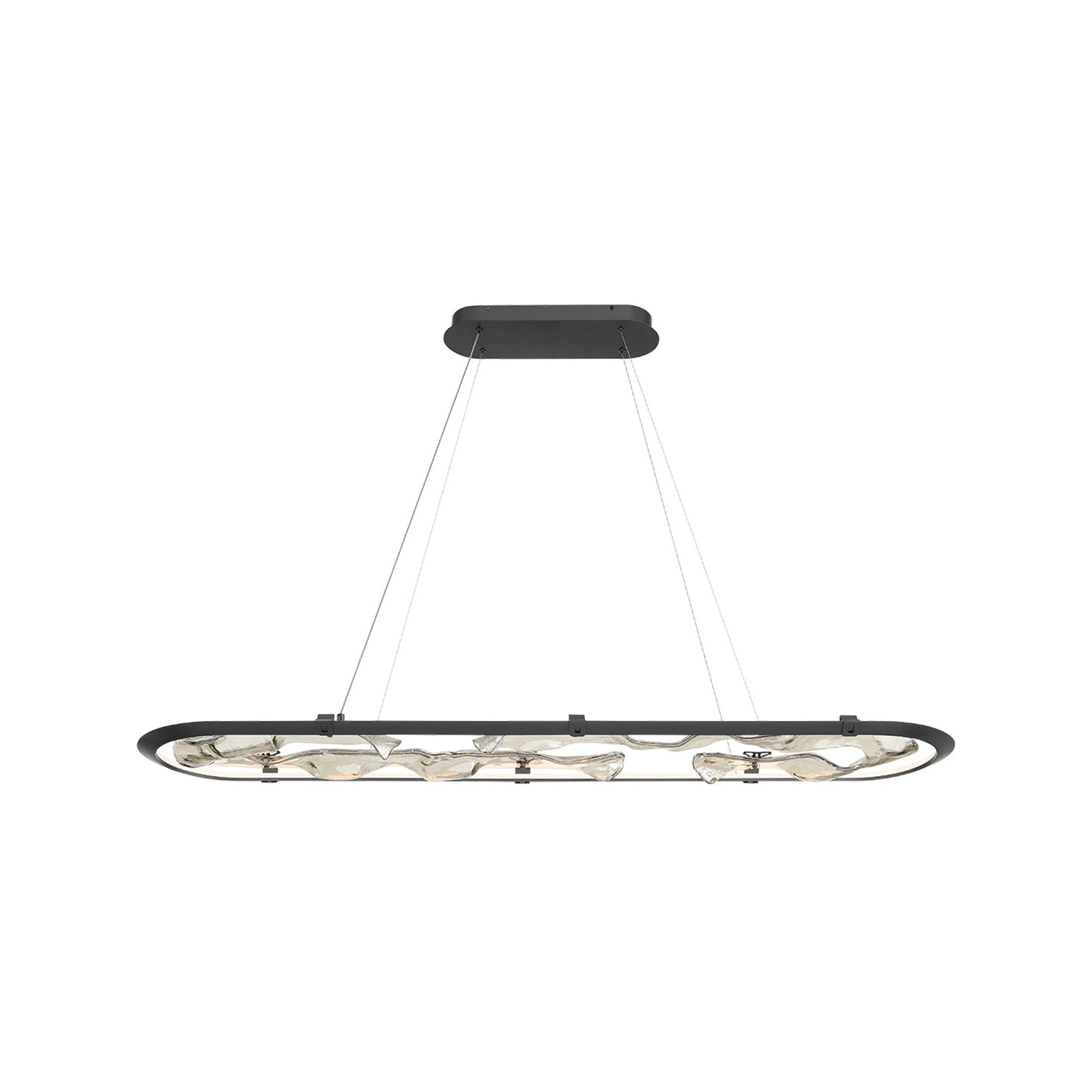 Nettuno Oval LED Chandelier in Painted Brushed Grey (60-Inch).