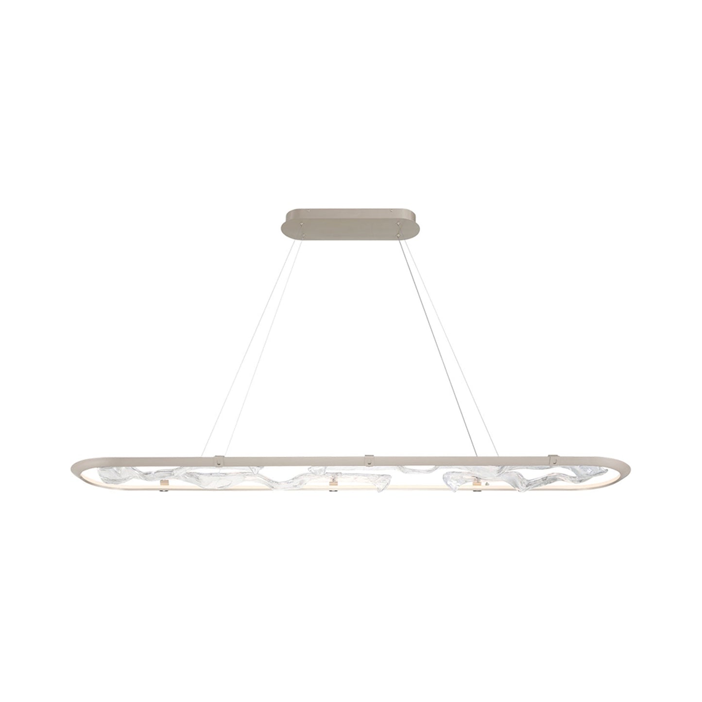 Nettuno Oval LED Chandelier in Painted Brushed Champagne (72-Inch).