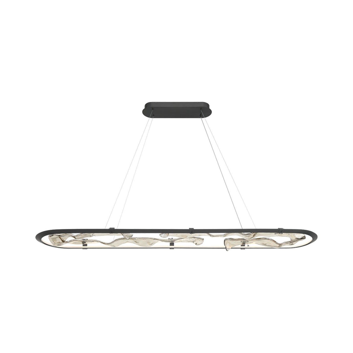 Nettuno Oval LED Chandelier in Painted Brushed Grey (72-Inch).