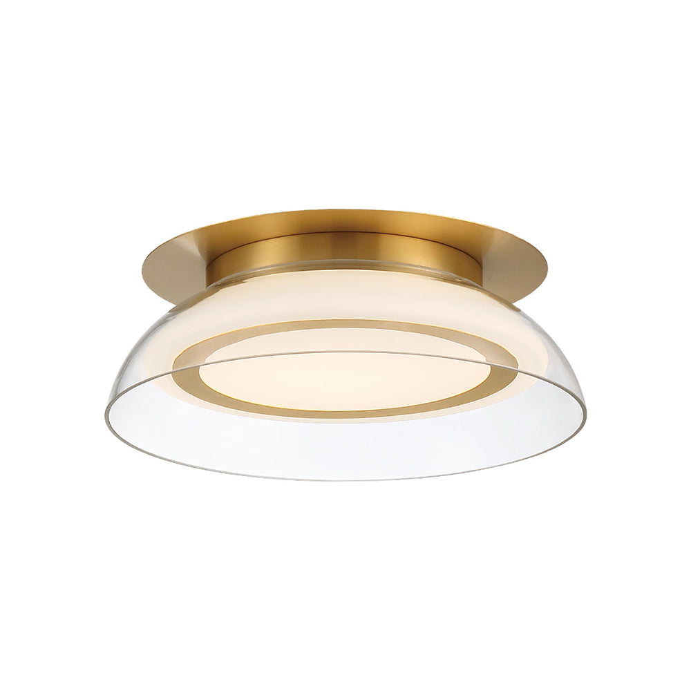 Pescara LED Flush Mount Ceiling Light in Plated Brushed Gold (Small).