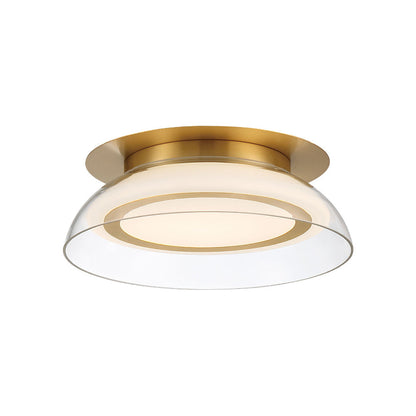 Pescara LED Flush Mount Ceiling Light in Plated Brushed Gold (Small).