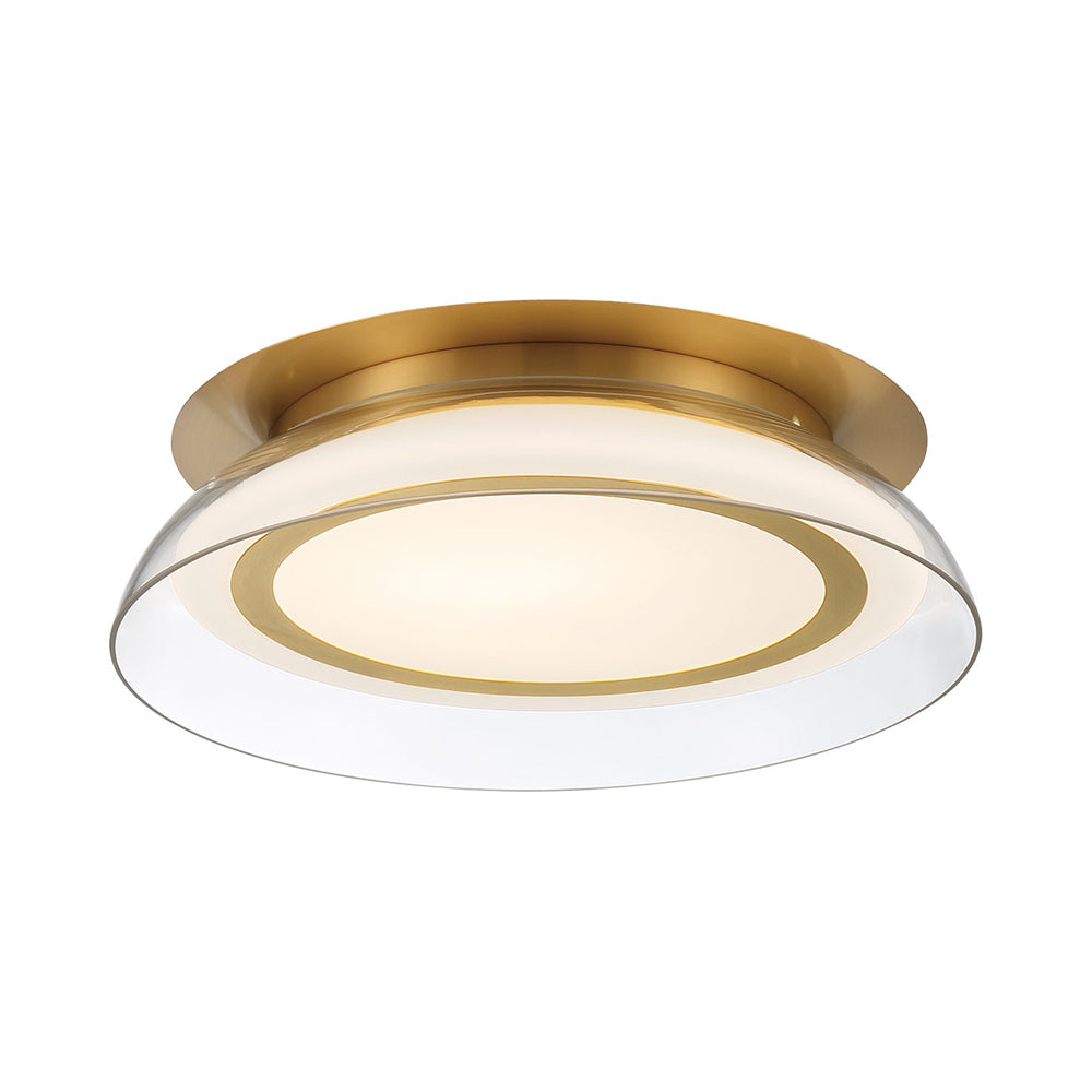 Pescara LED Flush Mount Ceiling Light in Plated Brushed Gold (Large).