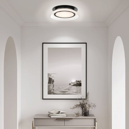 Pescara LED Flush Mount Ceiling Light in hallway.