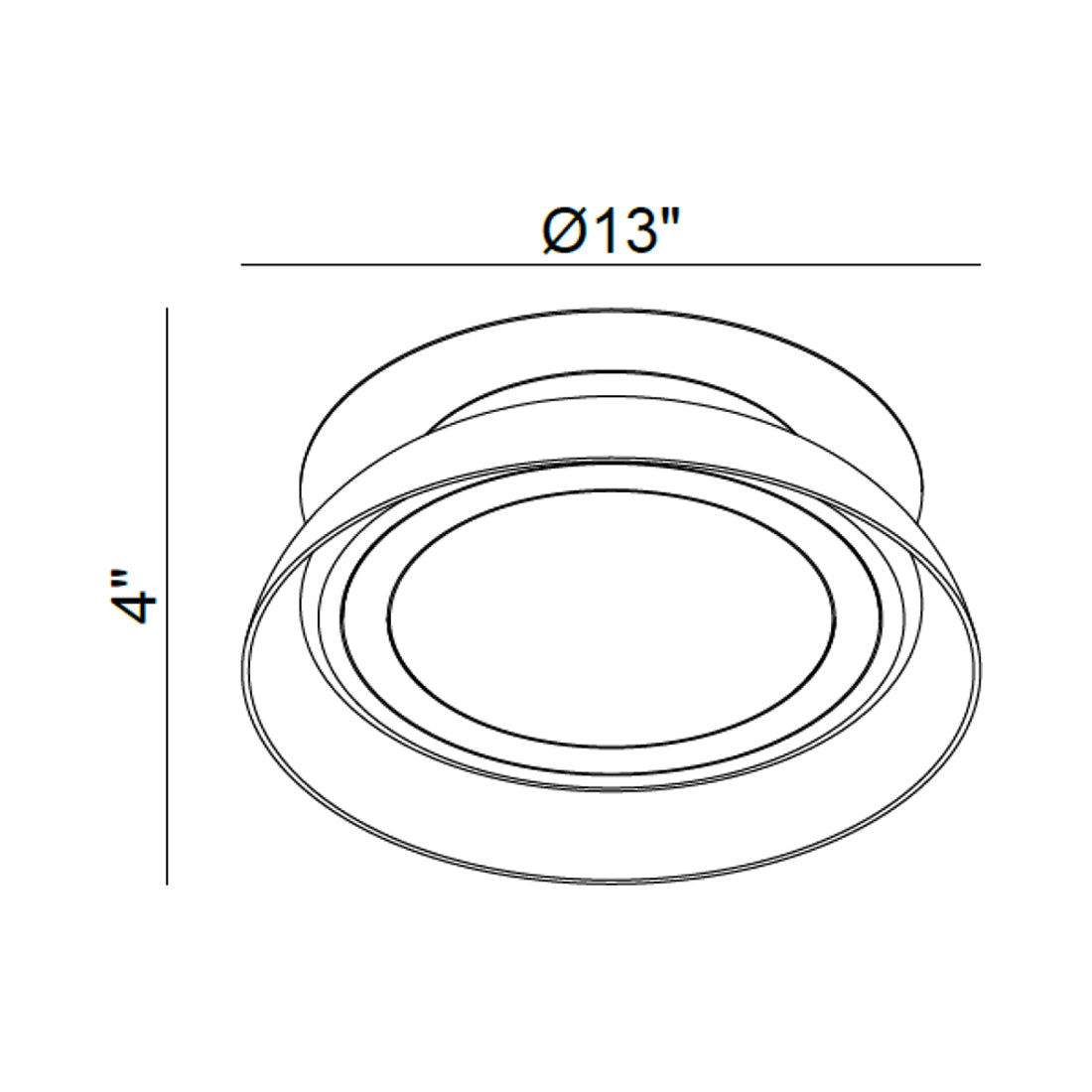 Pescara LED Flush Mount Ceiling Light - line drawing.