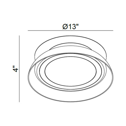 Pescara LED Flush Mount Ceiling Light - line drawing.