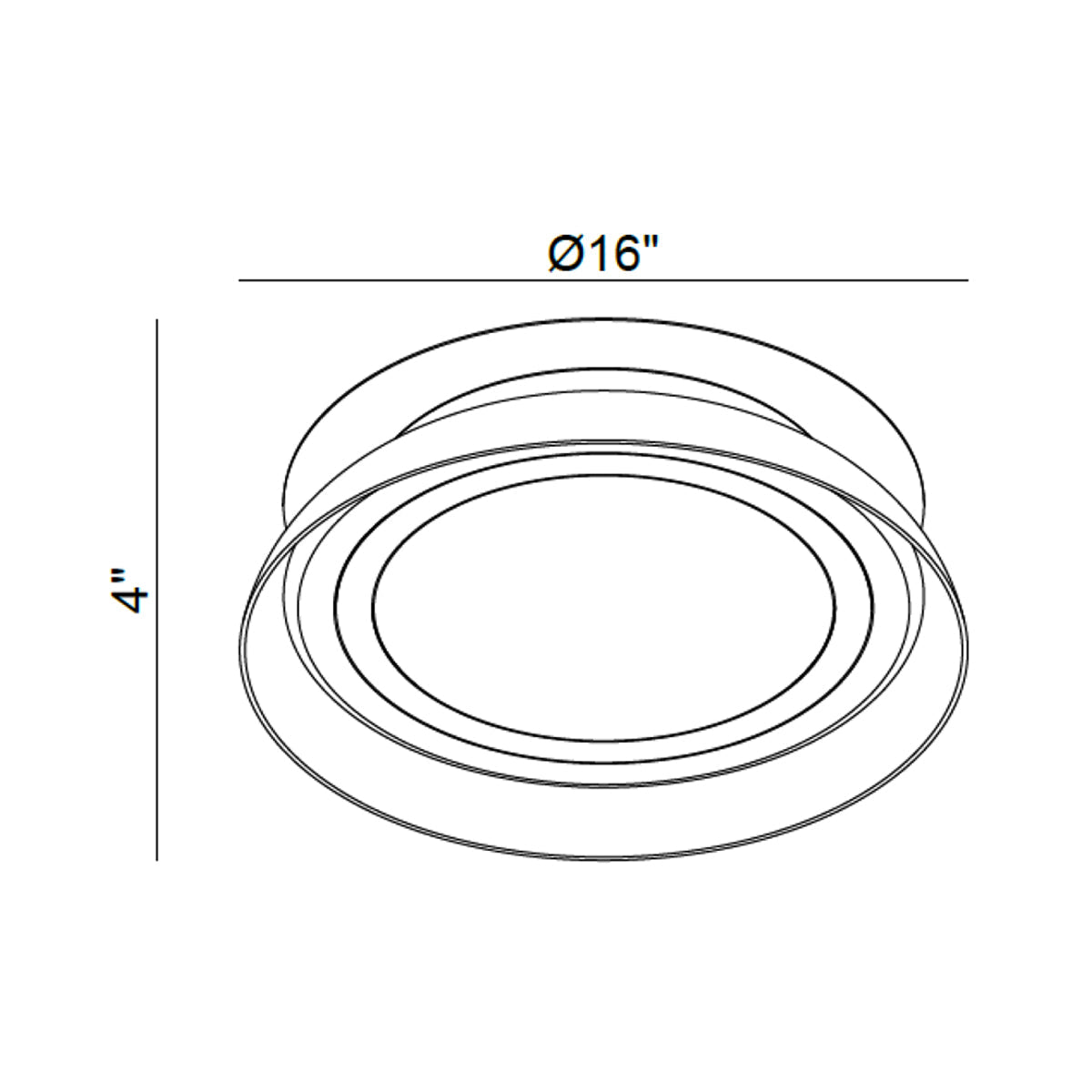 Pescara LED Flush Mount Ceiling Light - line drawing.