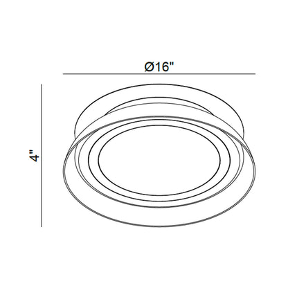Pescara LED Flush Mount Ceiling Light - line drawing.