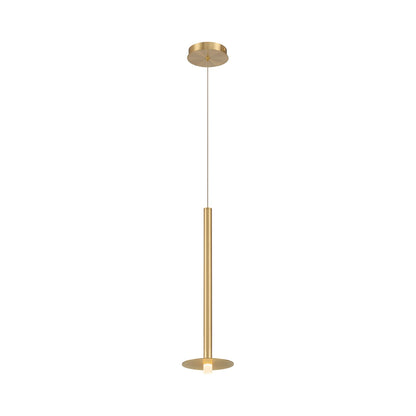 Piatto LED Pendant Light in Plated Brushed Gold.
