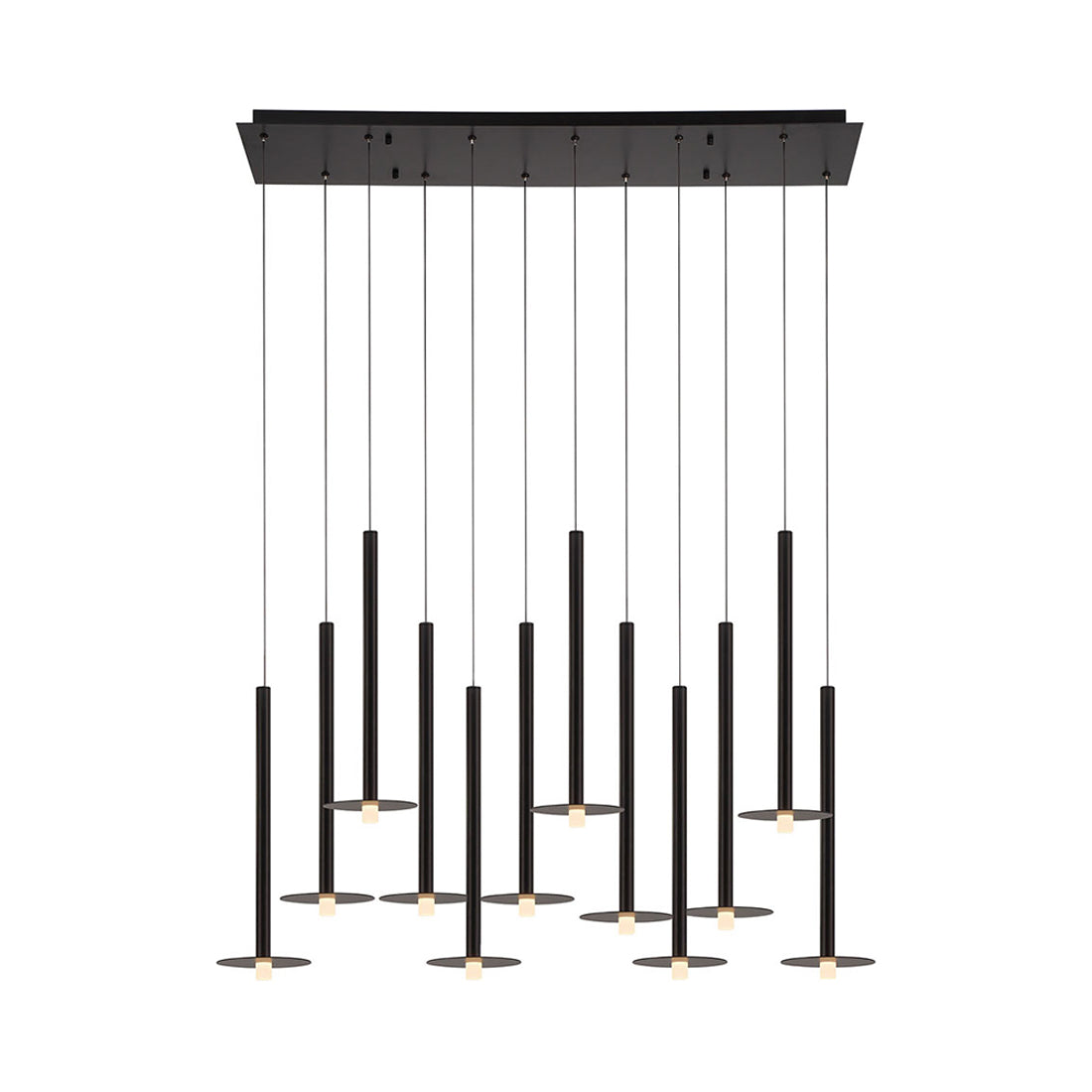 Piatto Linear LED Chandelier in Matte Black (12-Light).