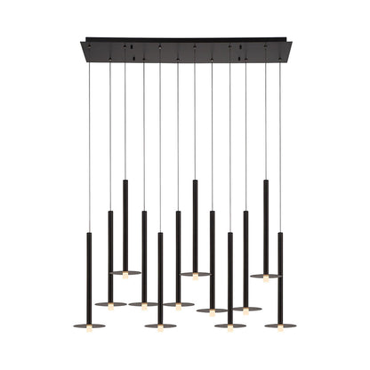 Piatto Linear LED Chandelier in Matte Black (12-Light).