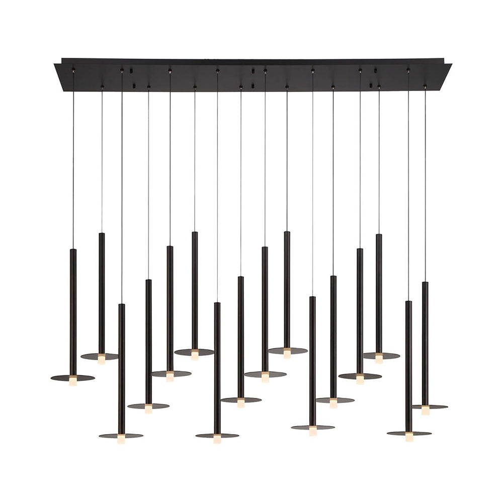 Piatto Linear LED Chandelier in Matte Black (16-Light).