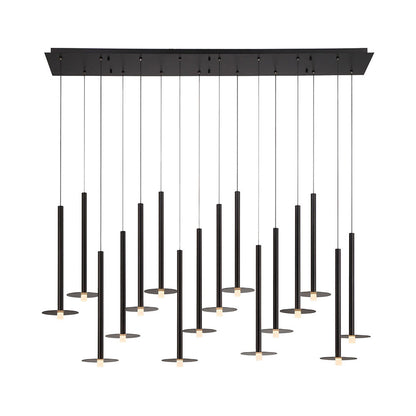 Piatto Linear LED Chandelier in Matte Black (16-Light).