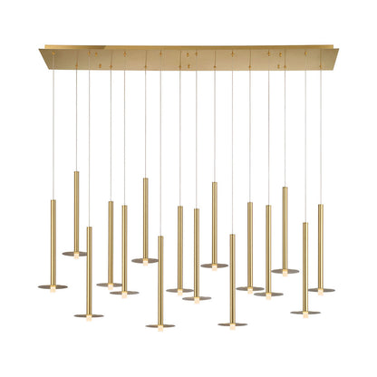 Piatto Linear LED Chandelier in Plated Brushed Gold (16-Light).