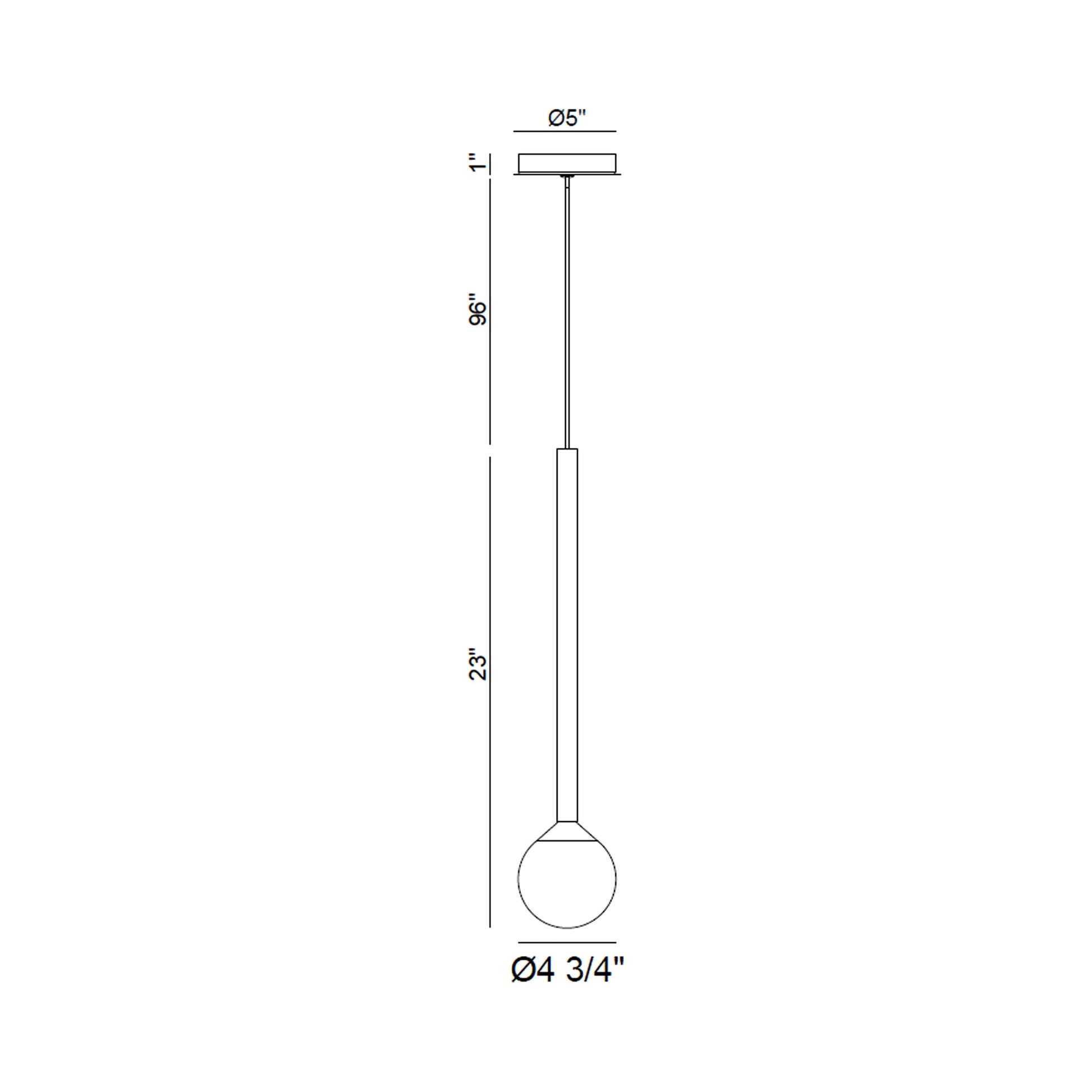Positano LED Pendant Light - line drawing.